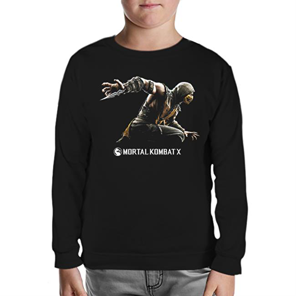 Mortal Combat X Siyah Çocuk Sweatshirt