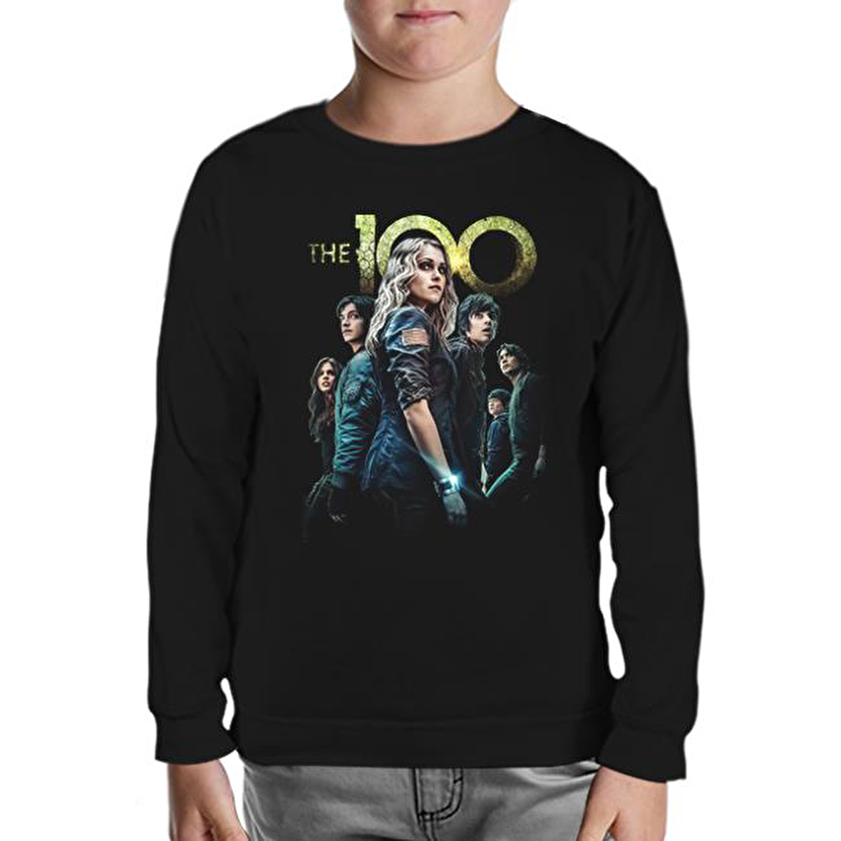 The 100 Siyah Çocuk Sweatshirt