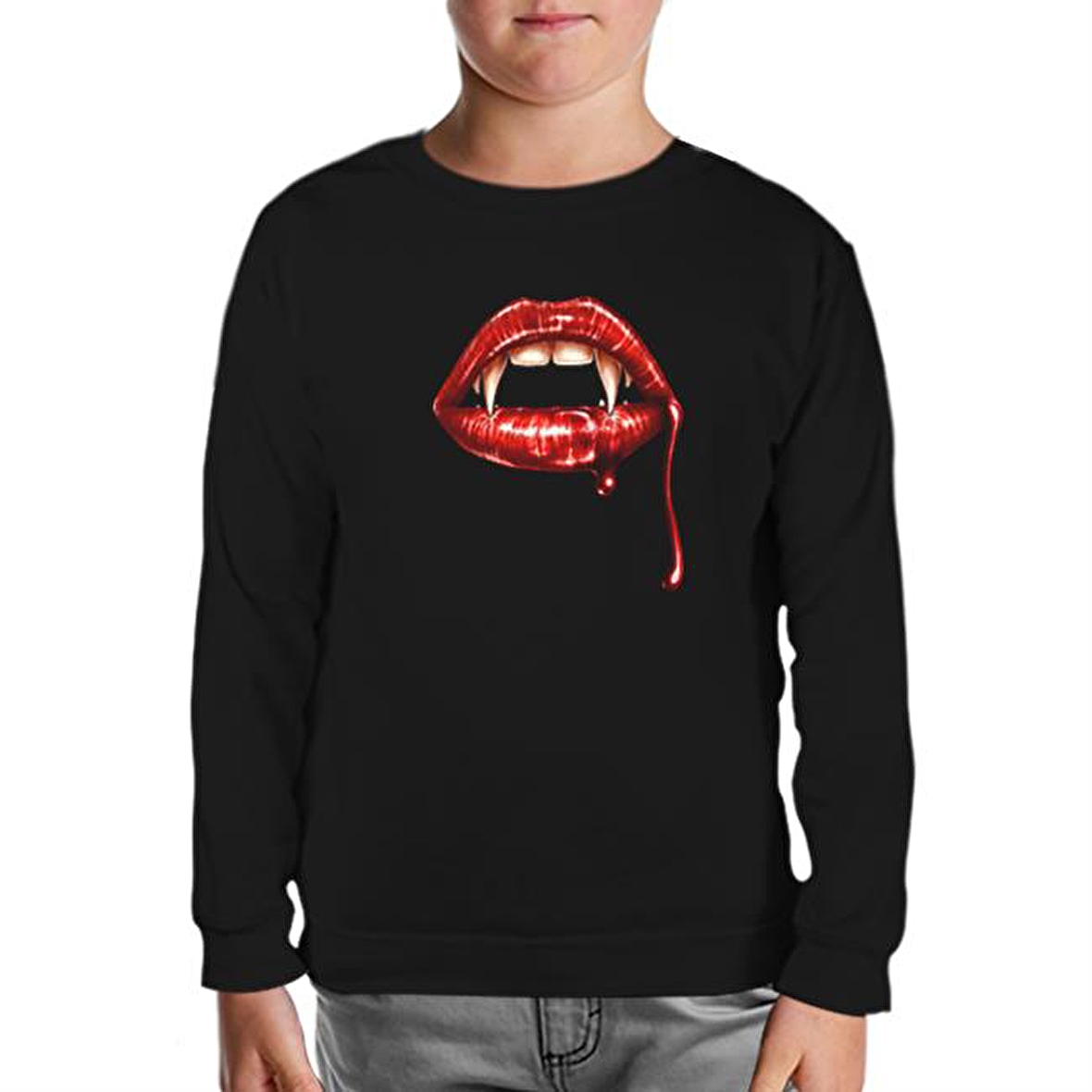 Vampir Siyah Çocuk Sweatshirt