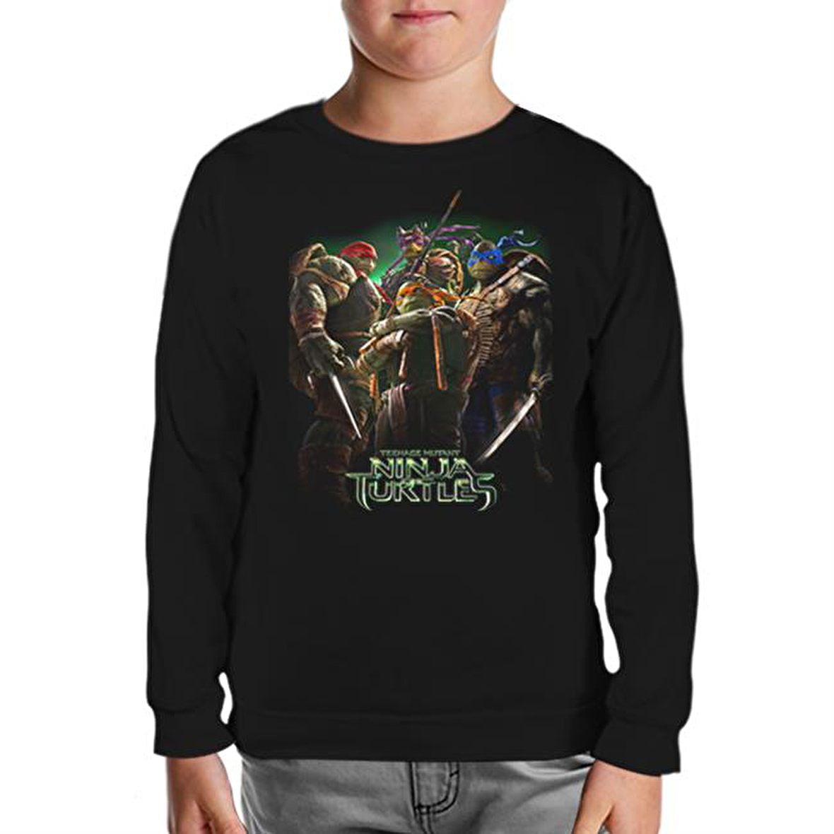 Ninja Turtles Siyah Çocuk Sweatshirt