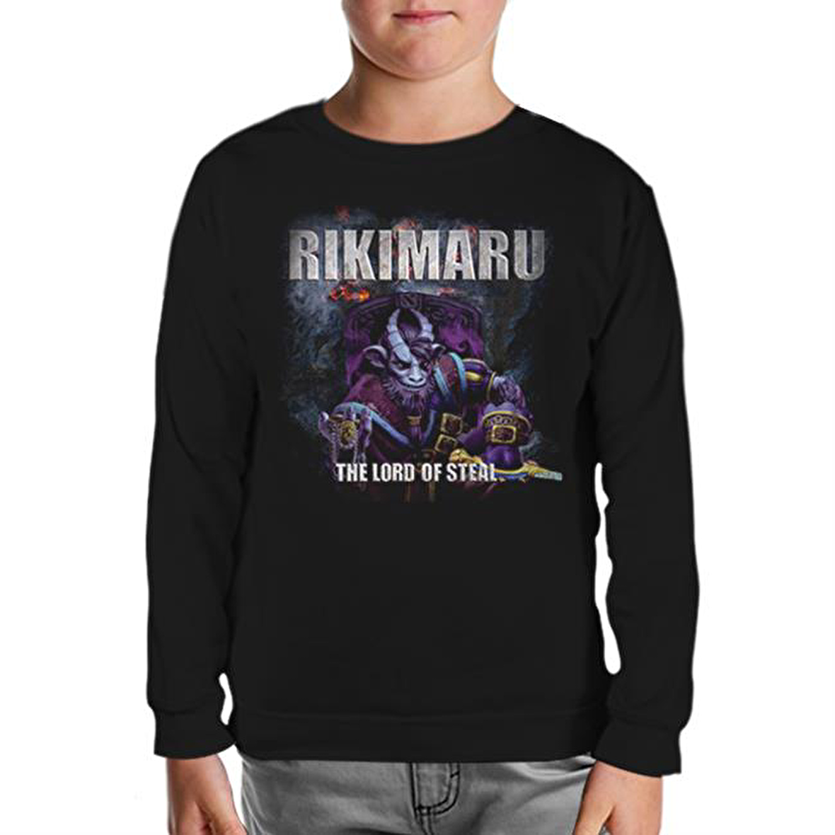 Dota 2 - Rikimaru Siyah Çocuk Sweatshirt