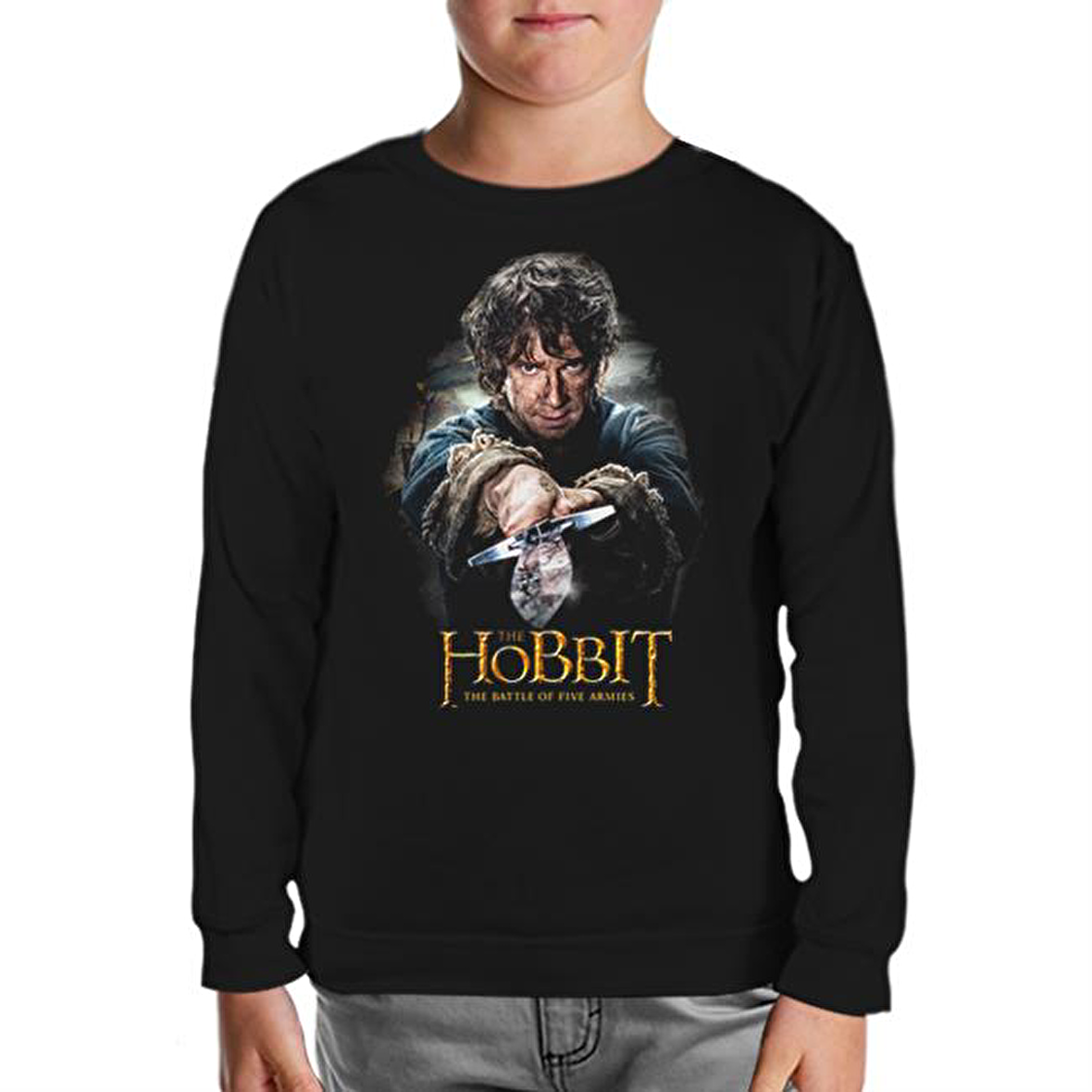 Hobbit - The Battle of Five Armies Siyah Çocuk Sweatshirt