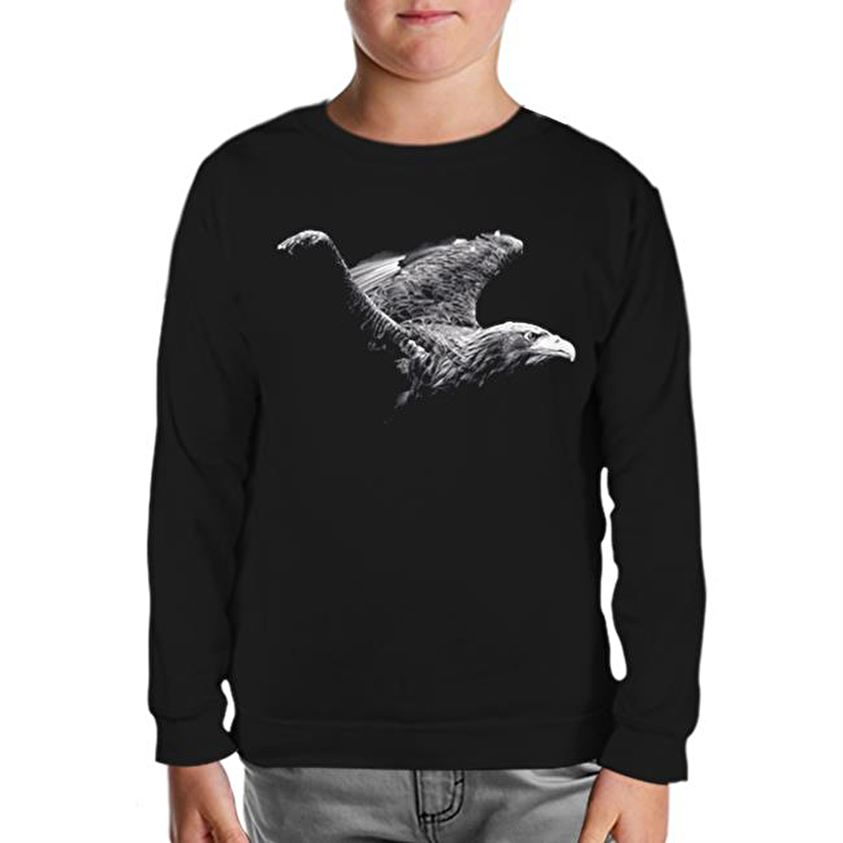 Kartal Siyah Çocuk Sweatshirt