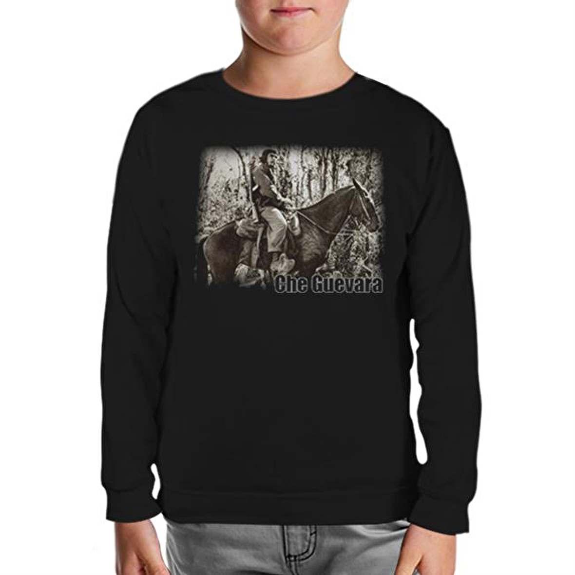 Che Guevara 1  Siyah Çocuk Sweatshirt
