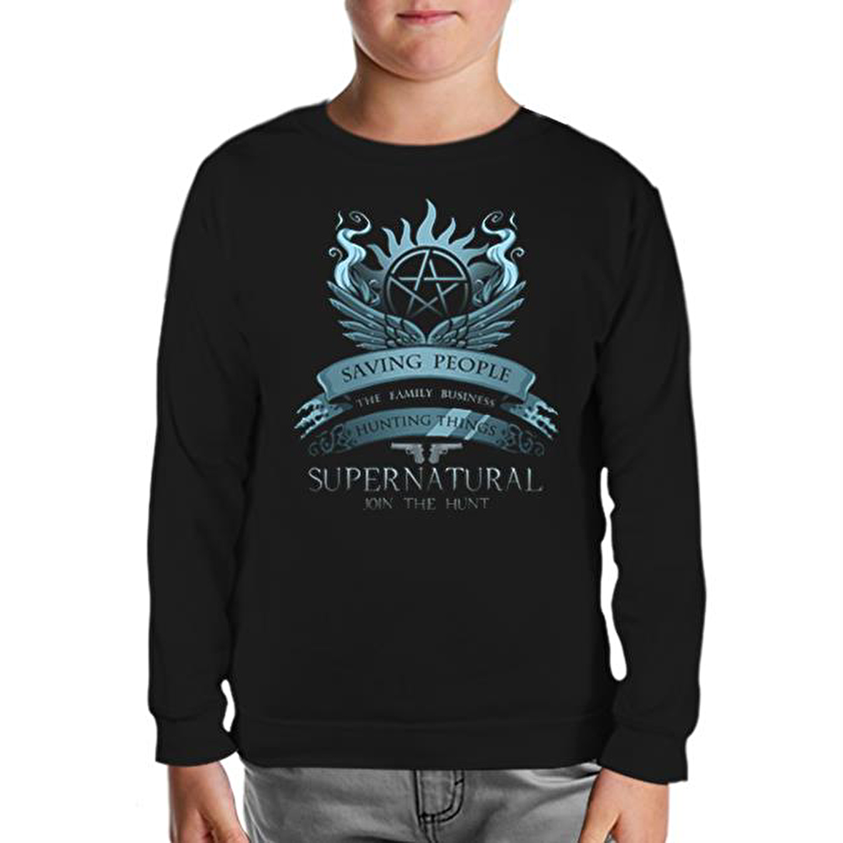 Supernatural - Join the Hunt Siyah Çocuk Sweatshirt