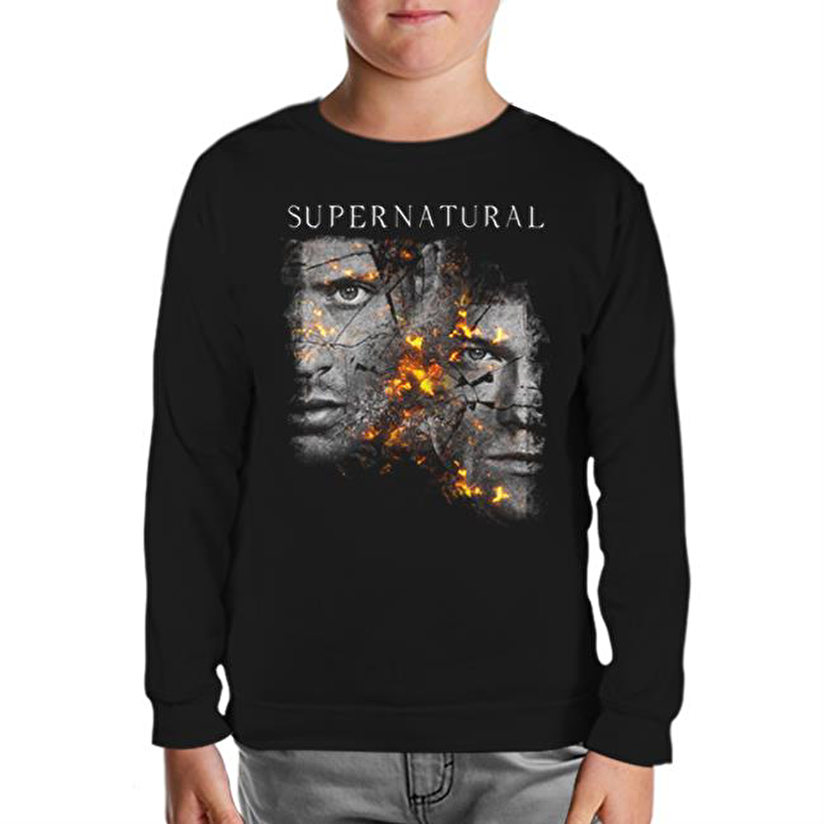 Supernatural - Winchester Siyah Çocuk Sweatshirt