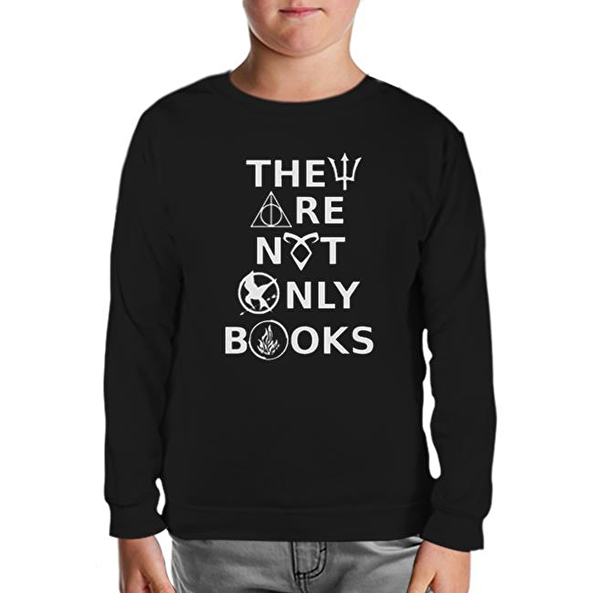 They are not Only Books Siyah Çocuk Sweatshirt