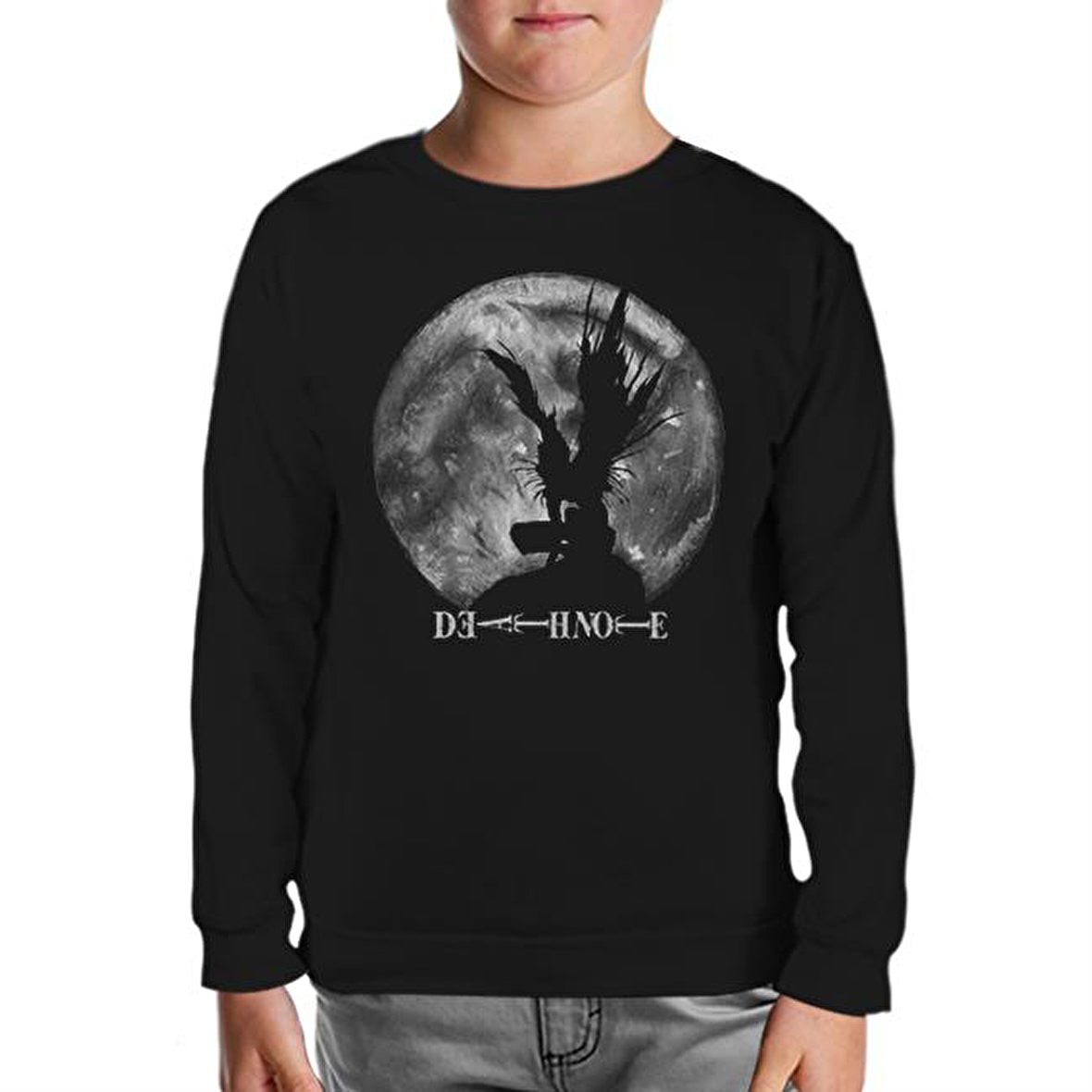 Death Note - Moon 2 Siyah Çocuk Sweatshirt