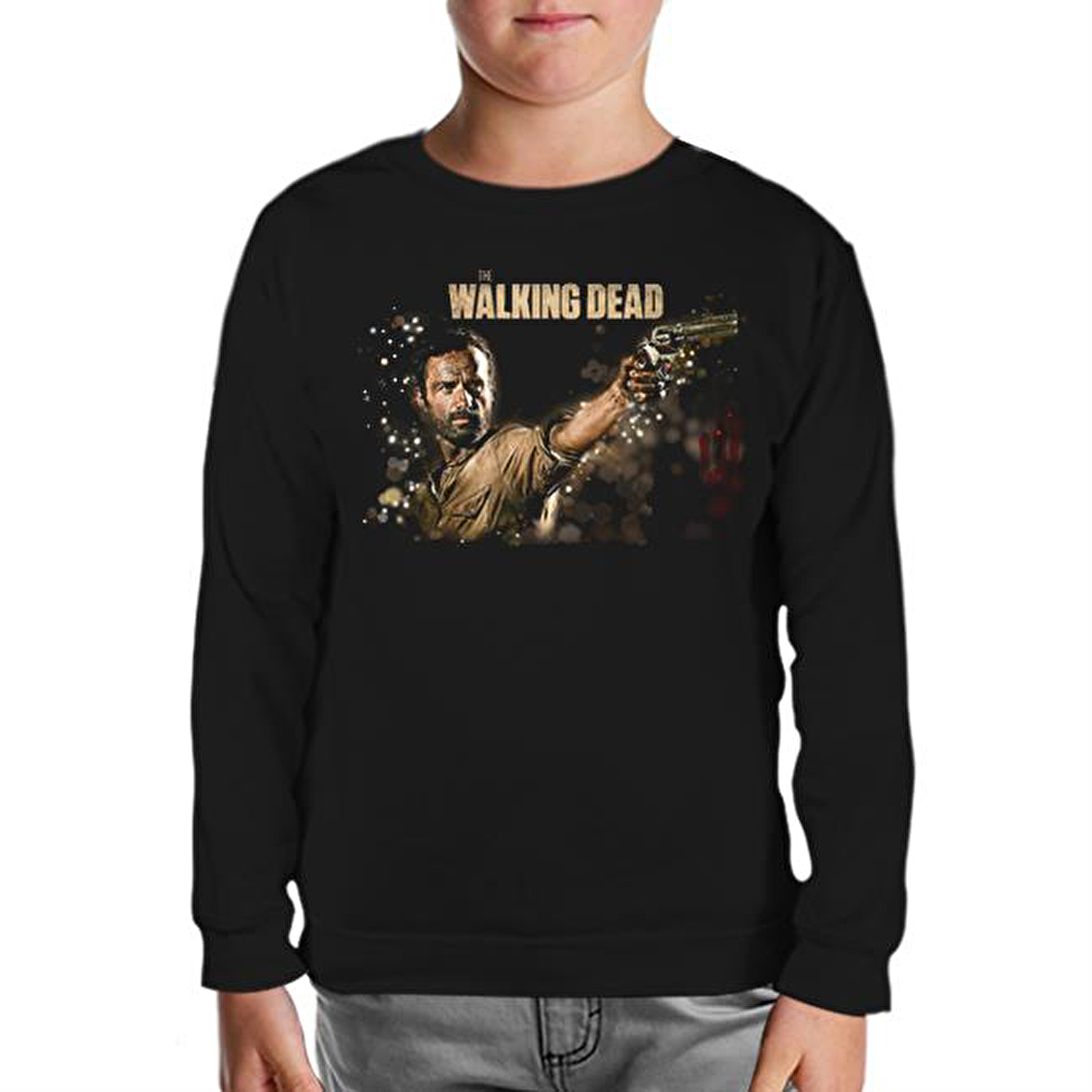 The Walking Dead - Rick 2 Siyah Çocuk Sweatshirt