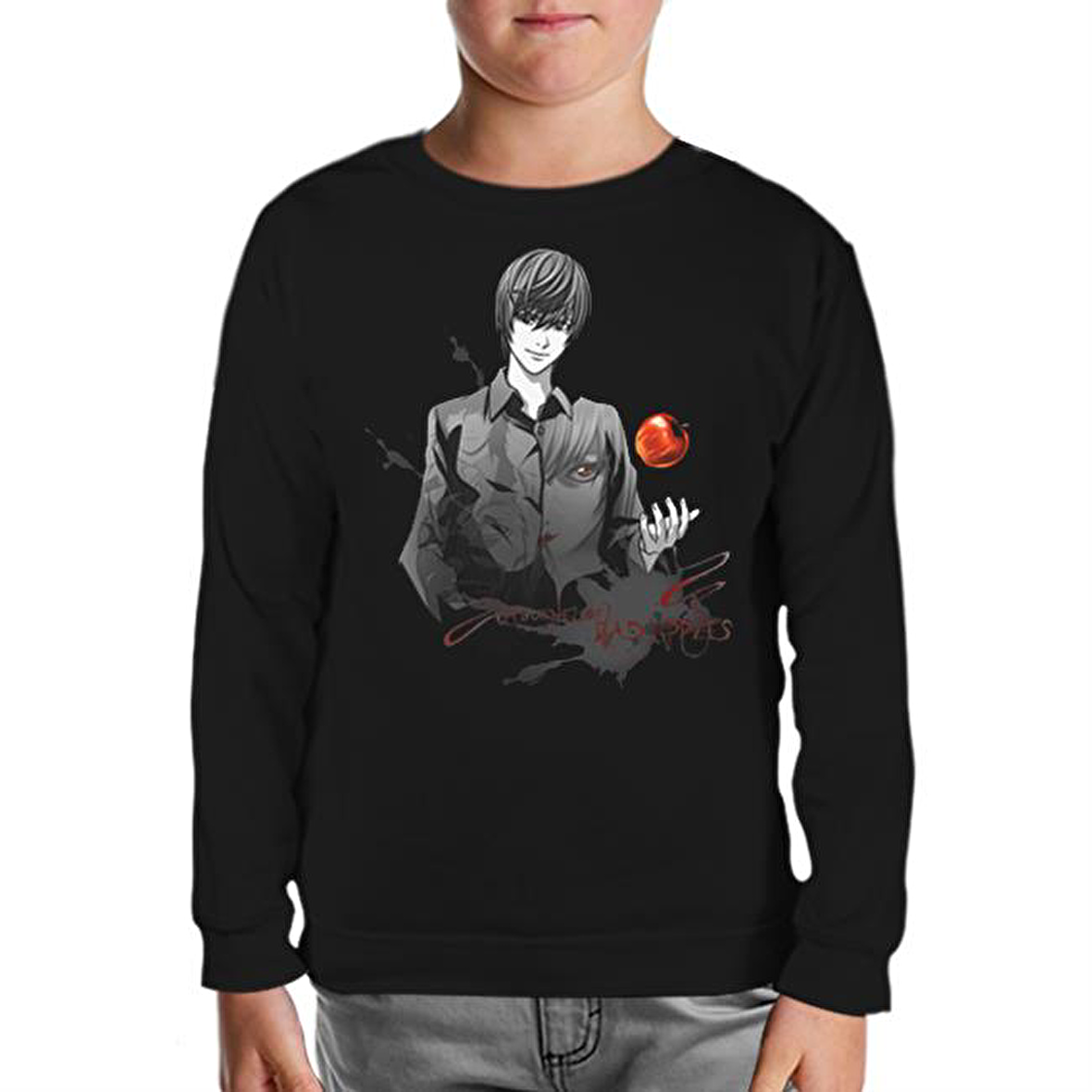 Death Note - Bad Apples Siyah Çocuk Sweatshirt