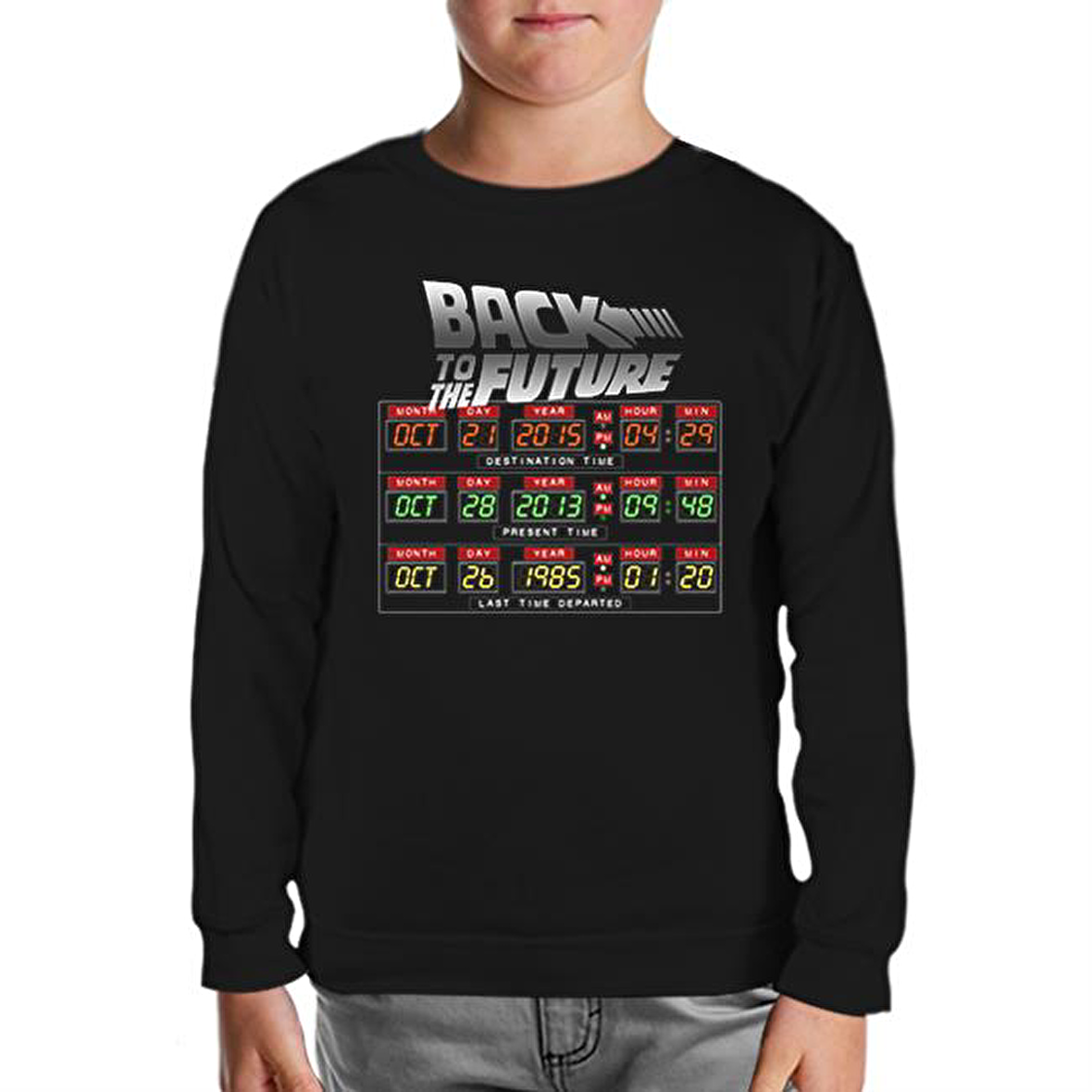 Back to the Future - 21.10.2015 Siyah Çocuk Sweatshirt