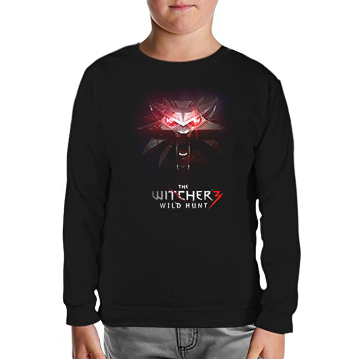 The Witcher 3 - Wild Hunt Siyah Çocuk Sweatshirt