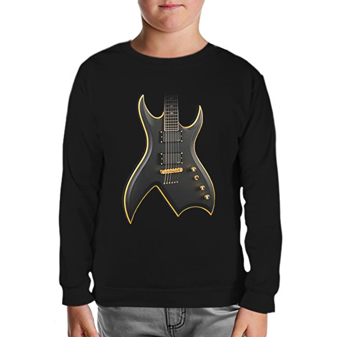 Gitar Siyah Çocuk Sweatshirt