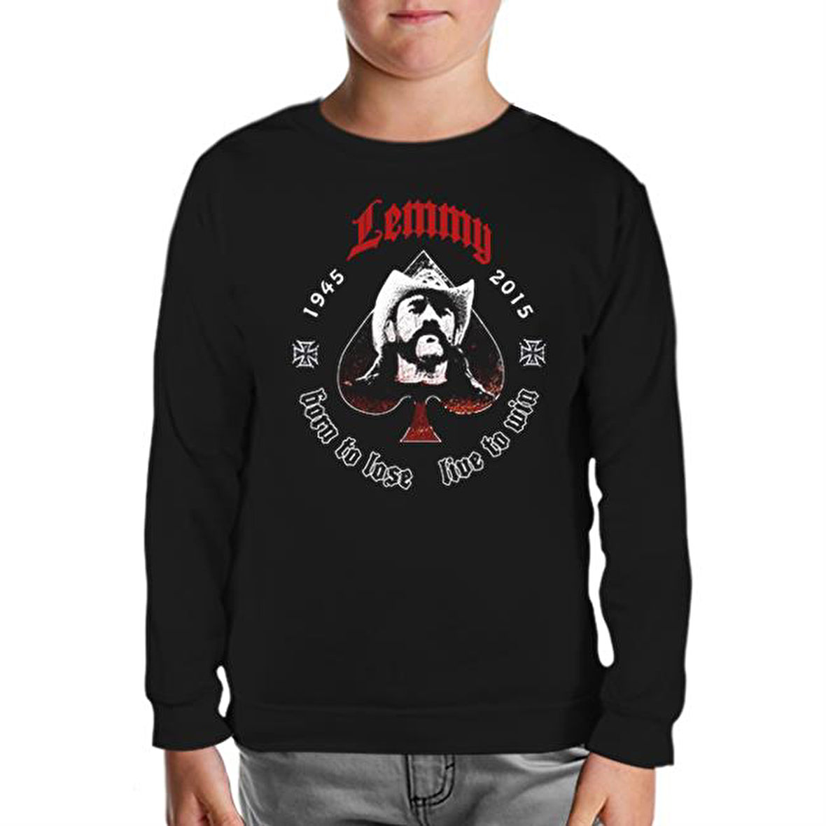 Lemmy Kilmister Siyah Çocuk Sweatshirt