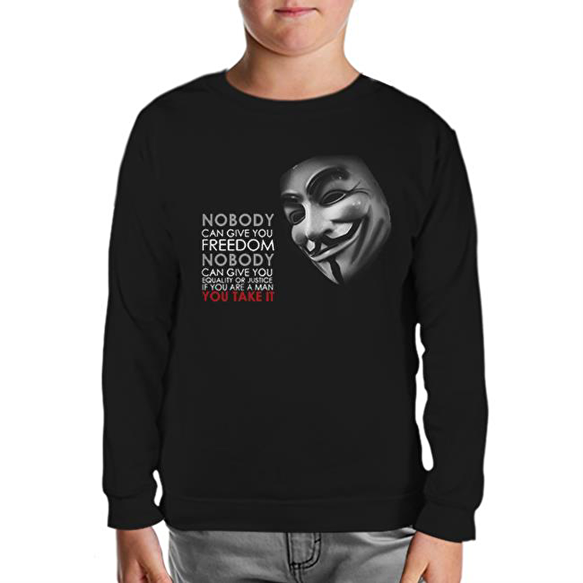 Vandetta - Freedom Siyah Çocuk Sweatshirt
