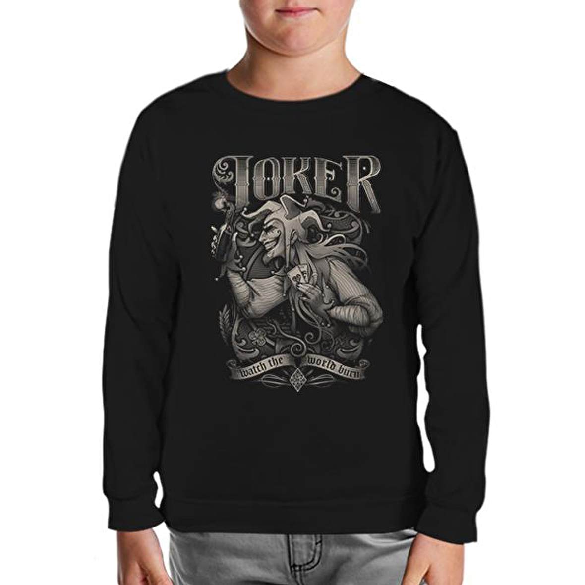 Joker Siyah Çocuk Sweatshirt