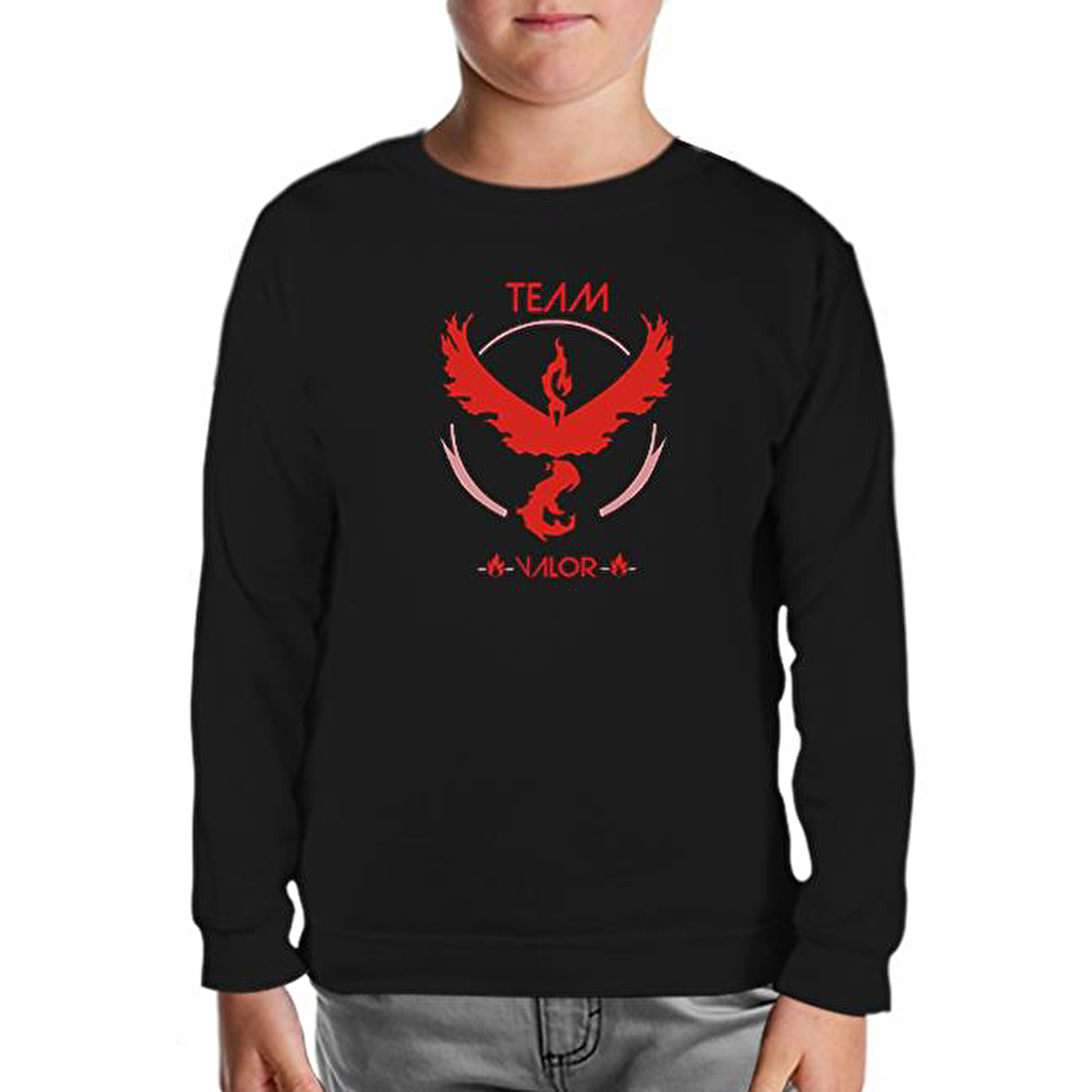 Pokemon Go - Team Valor Siyah Çocuk Sweatshirt