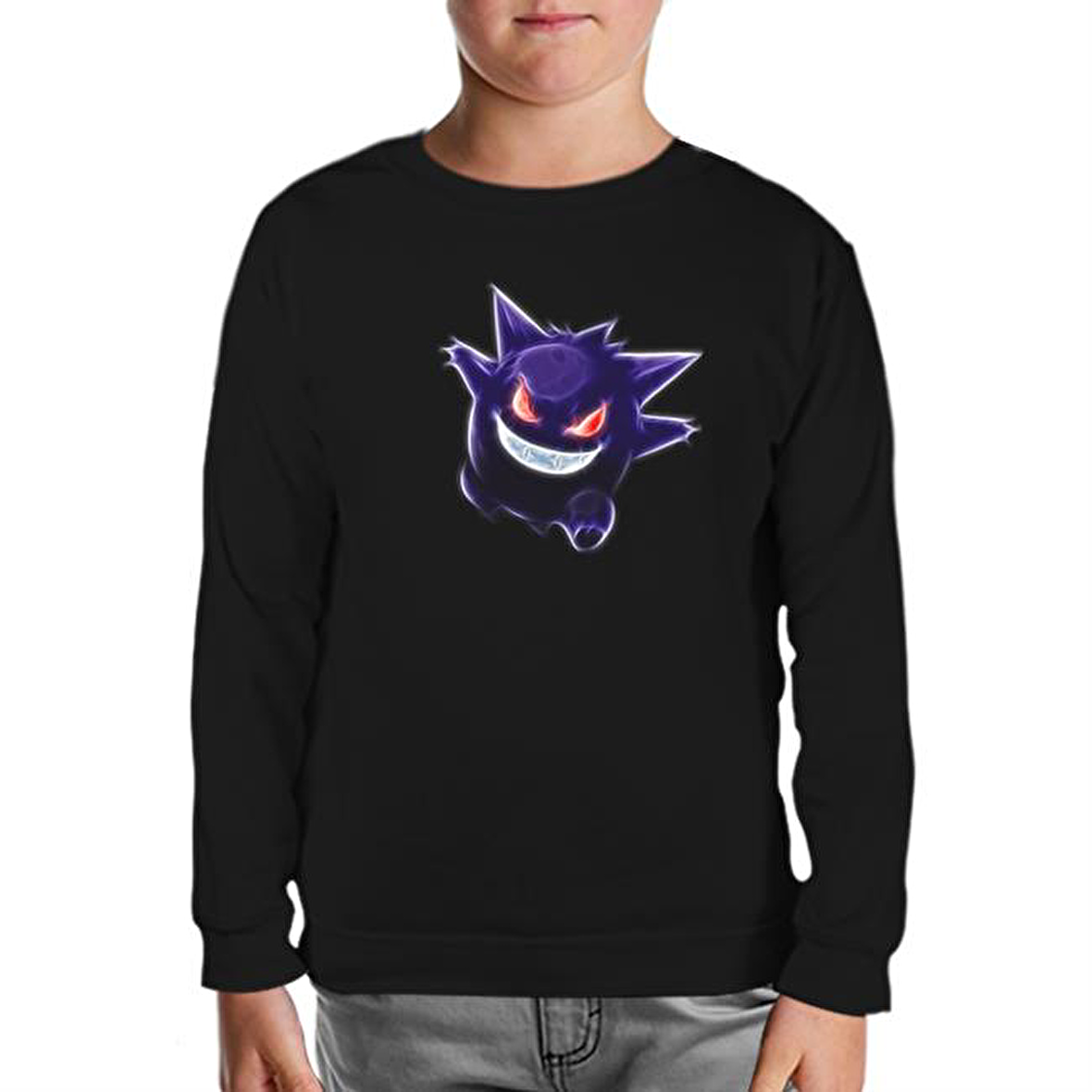 Pokemon Go - Gengar Siyah Çocuk Sweatshirt