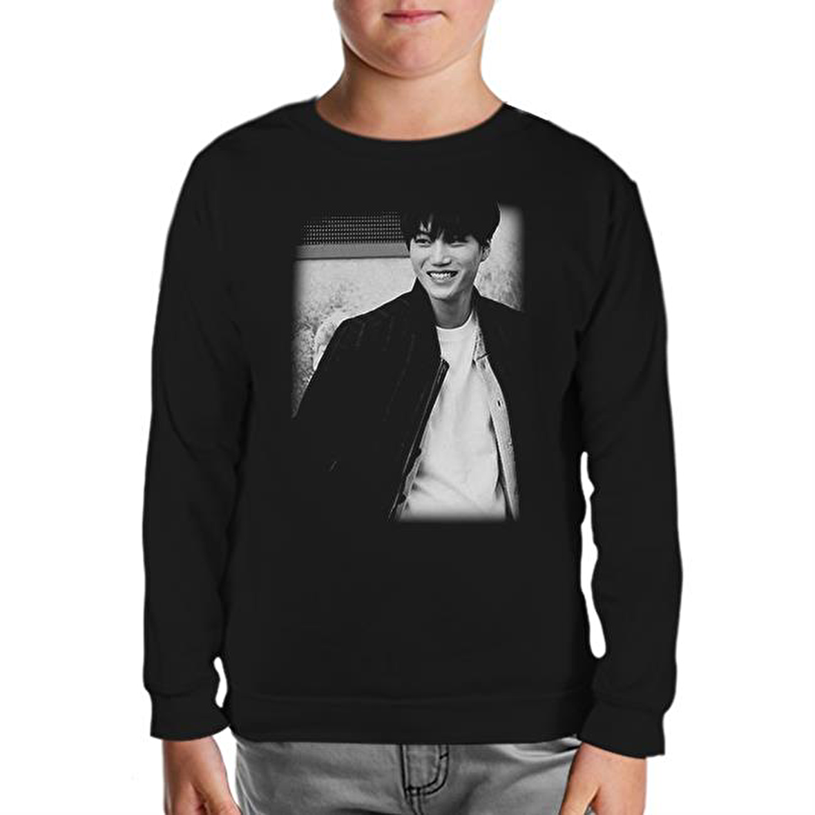 EXO - Kai Siyah Çocuk Sweatshirt