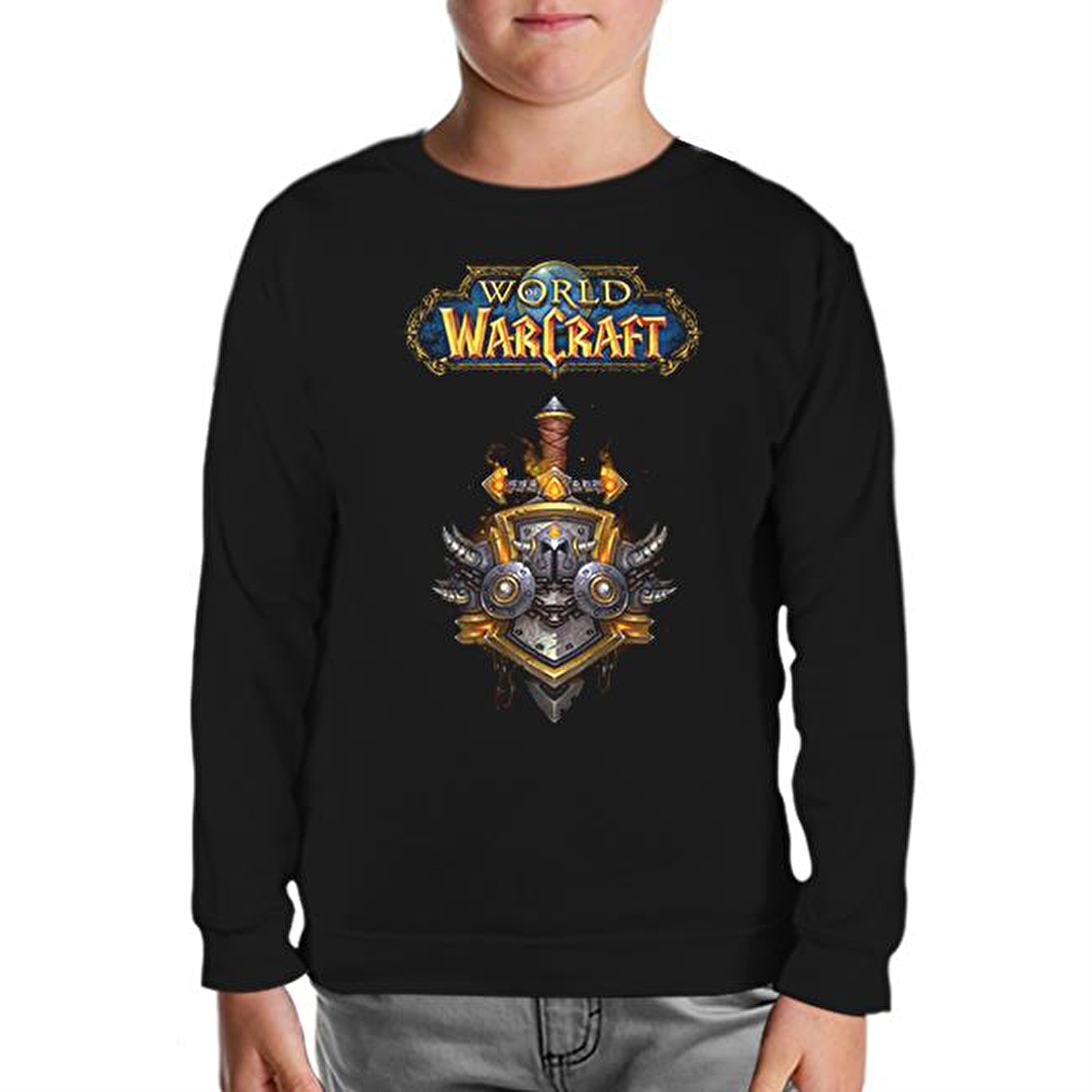 World of Warcraft - Logo Siyah Çocuk Sweatshirt