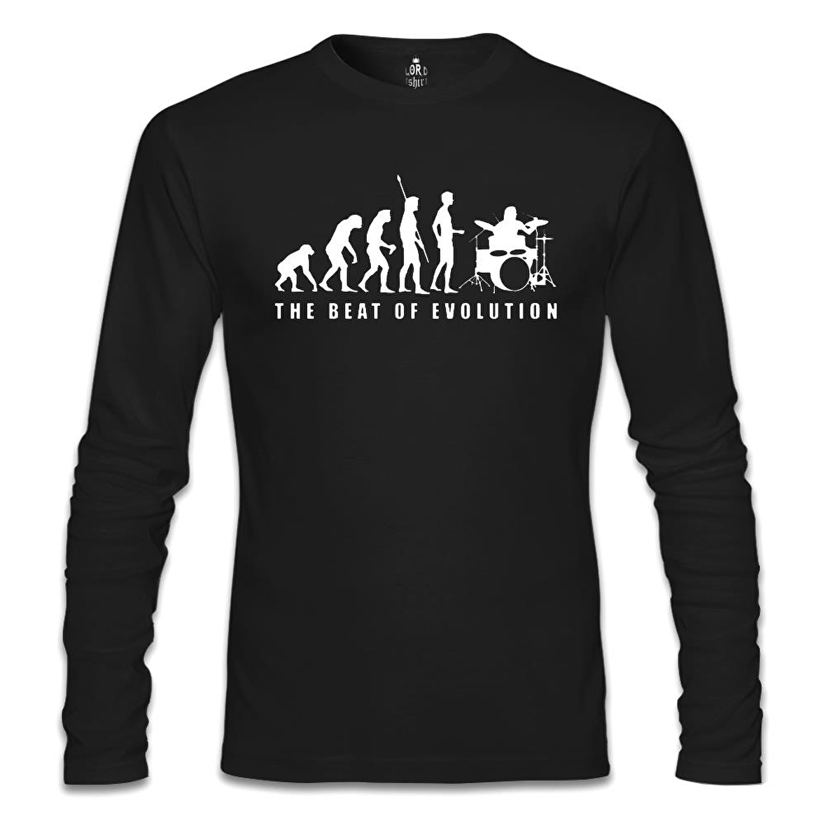 Drummer - The Beat of Evolution Siyah Erkek Sweatshirt