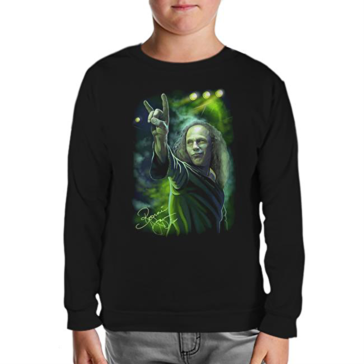 Ronnie James Dio Siyah Çocuk Sweatshirt