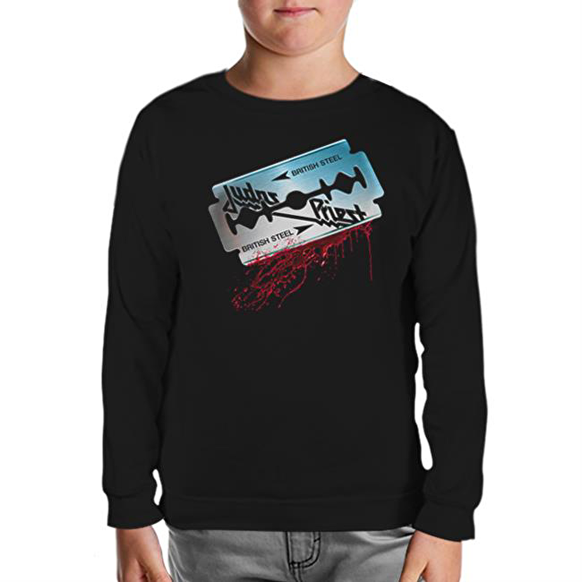 Judas Priest - British Steel Siyah Çocuk Sweatshirt