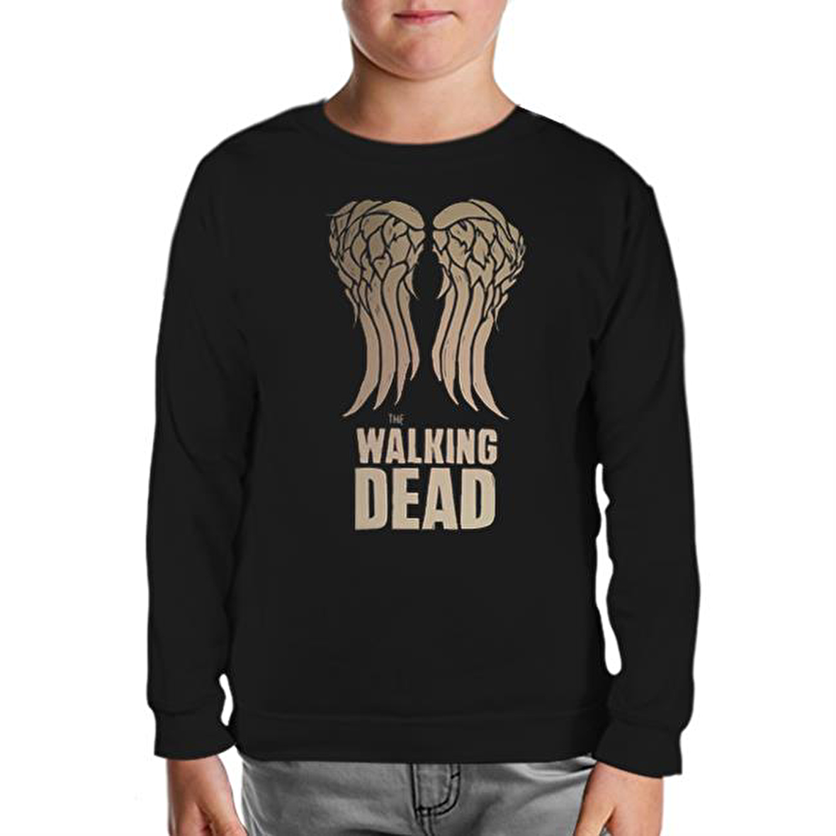 The Walking Dead - Wings Siyah Çocuk Sweatshirt