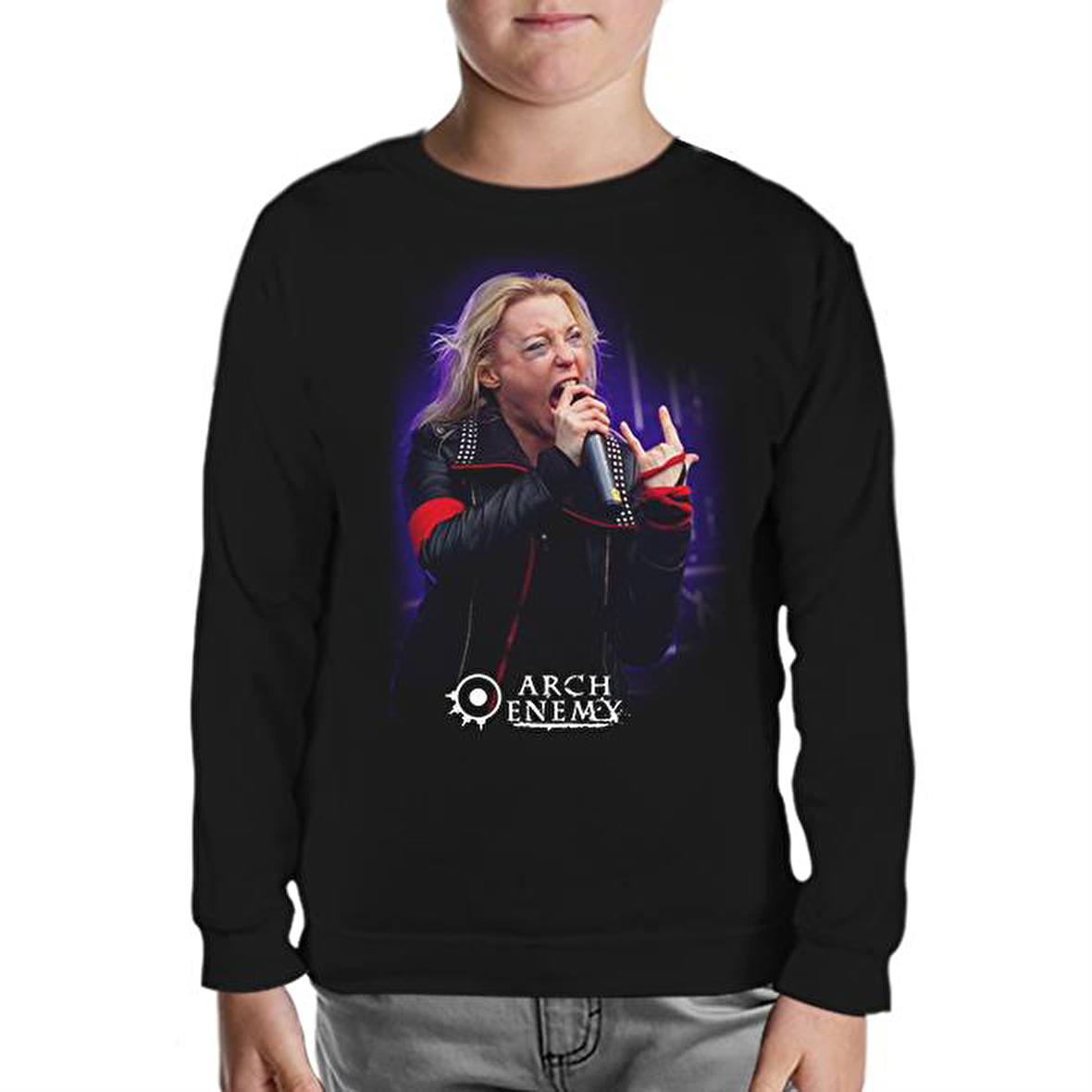 Arch Enemy - Angela Gossow Siyah Çocuk Sweatshirt