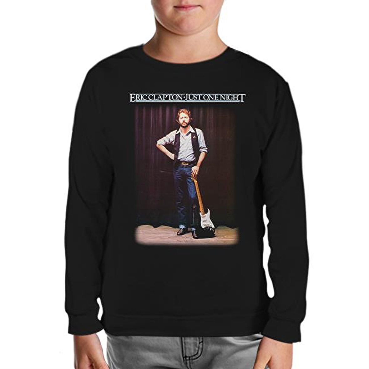 Eric Clapton Just One Nigh t Siyah Çocuk Sweatshirt
