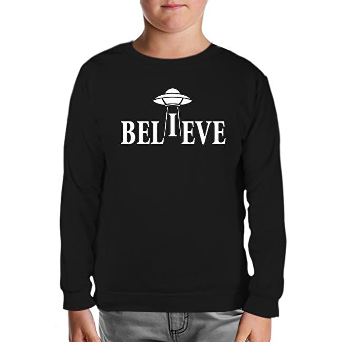 Believe Siyah Çocuk Sweatshirt