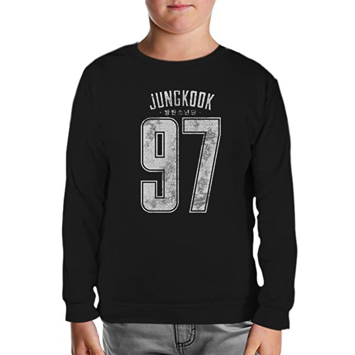BTS - Jungkook 97 Siyah Çocuk Sweatshirt