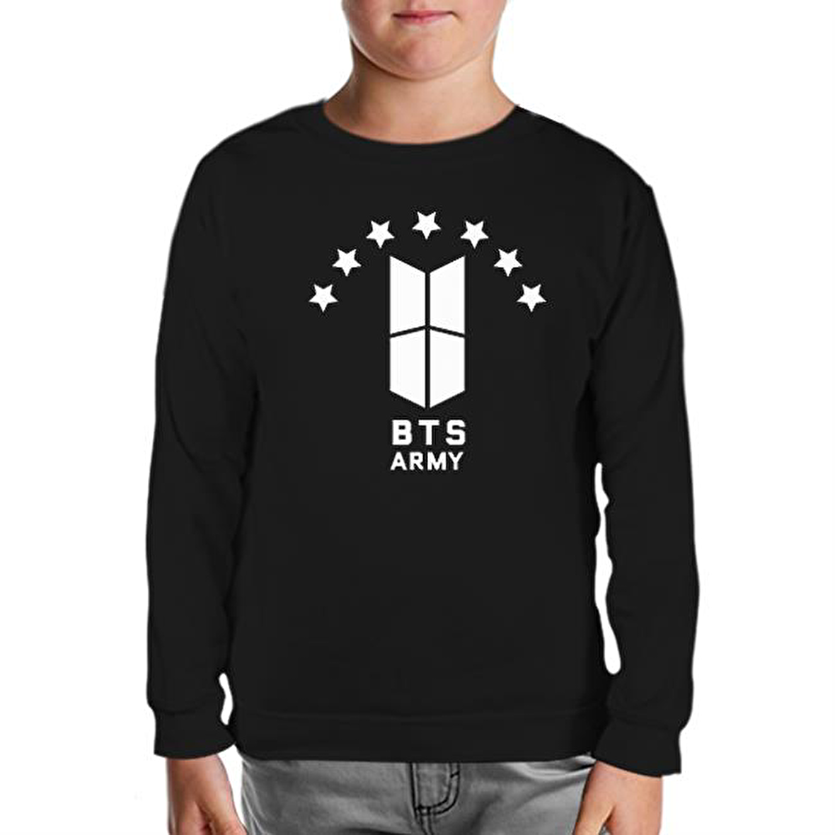 BTS - Stars Siyah Çocuk Sweatshirt