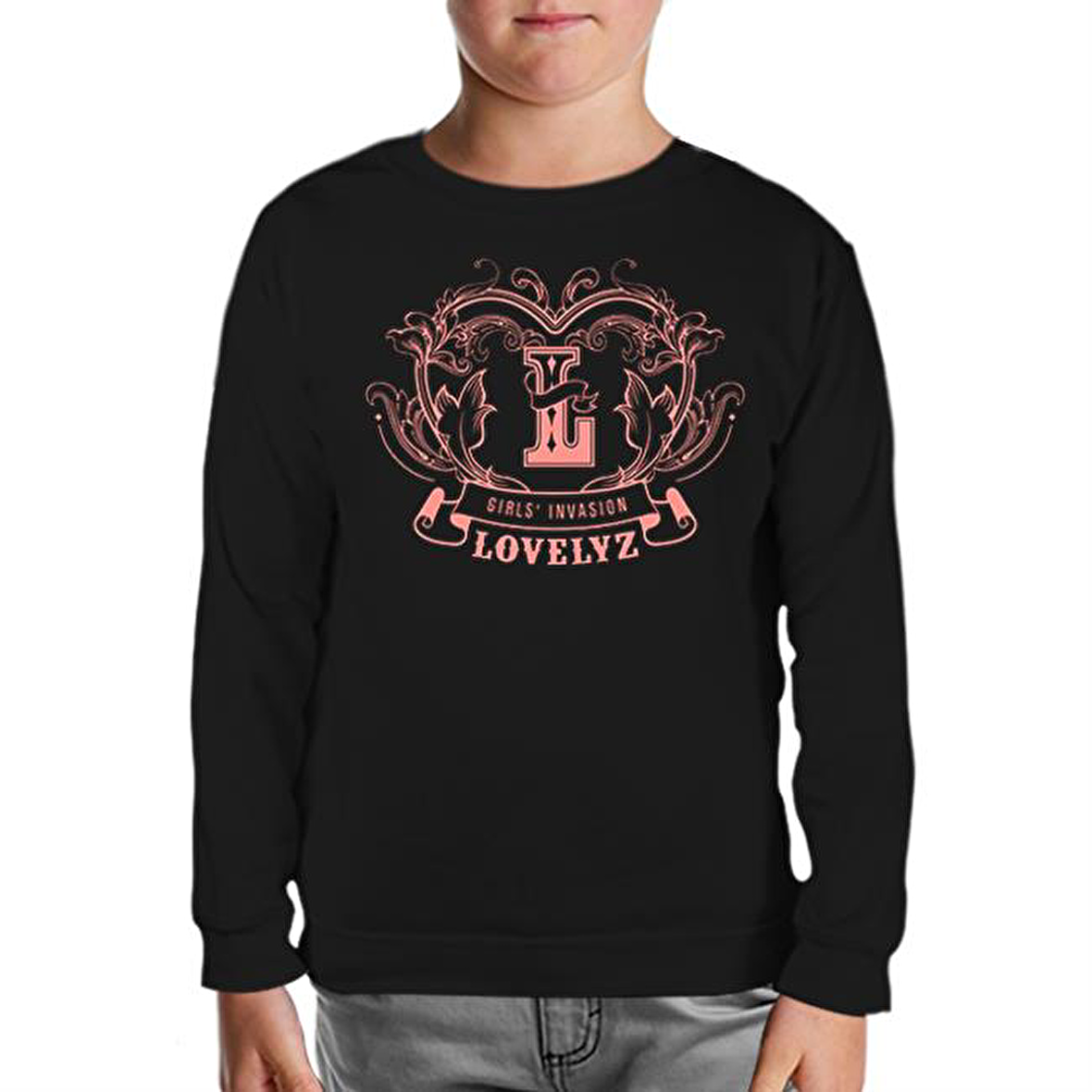 Lovelyz - Logo Siyah Çocuk Sweatshirt