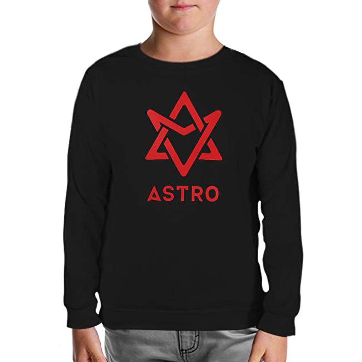 Astro - Logo Siyah Çocuk Sweatshirt