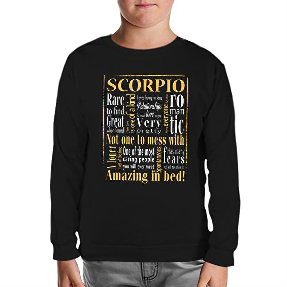Burç - Scorpio Amazing Siyah Çocuk Sweatshirt