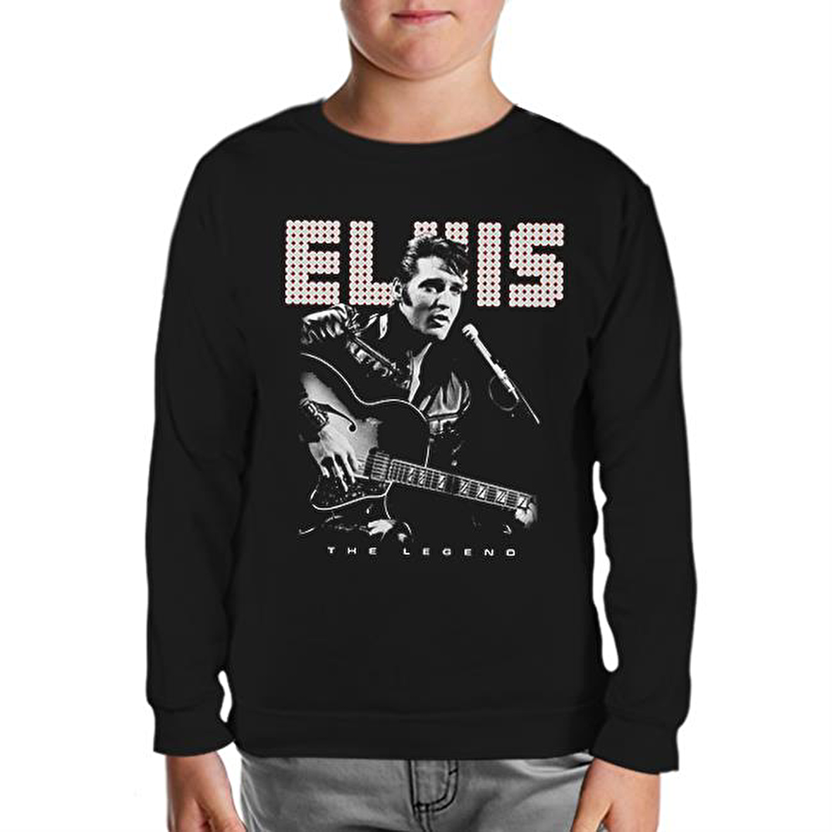 Elvis Presley - The Legend Siyah Çocuk Sweatshirt