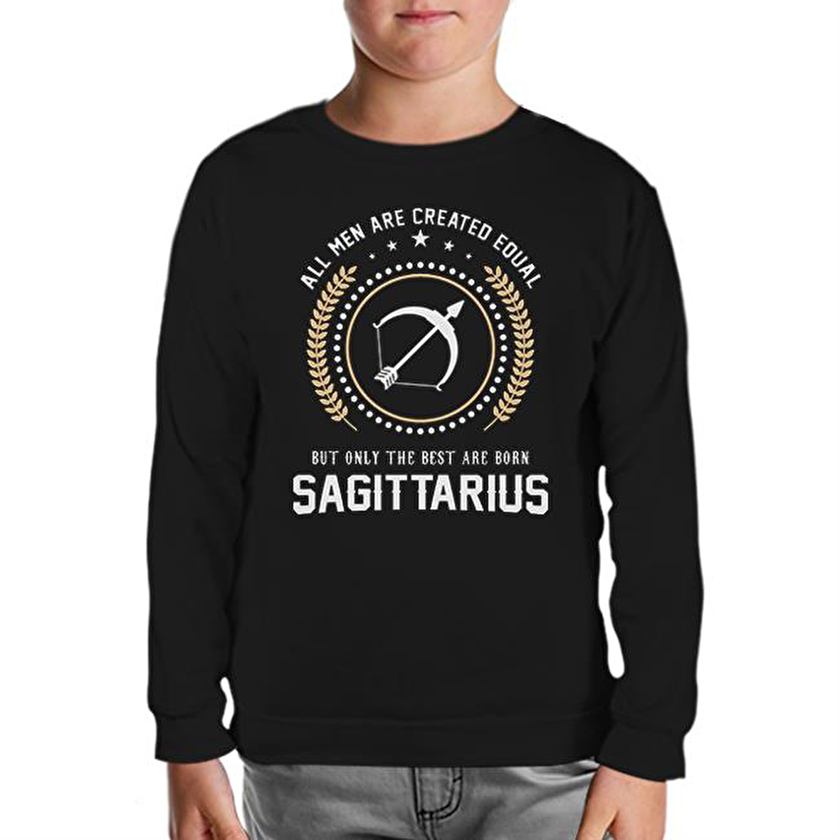 Burç - Sagittarius Siyah Çocuk Sweatshirt