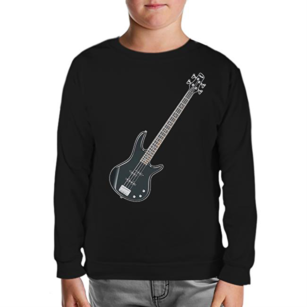 Gitar - Bass Siyah Çocuk Sweatshirt