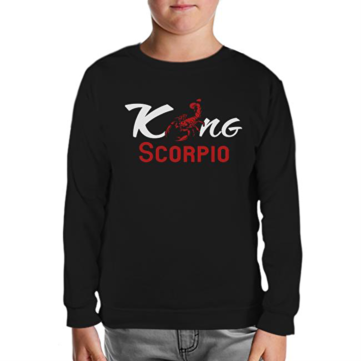 Burç - Scorpio King Siyah Çocuk Sweatshirt