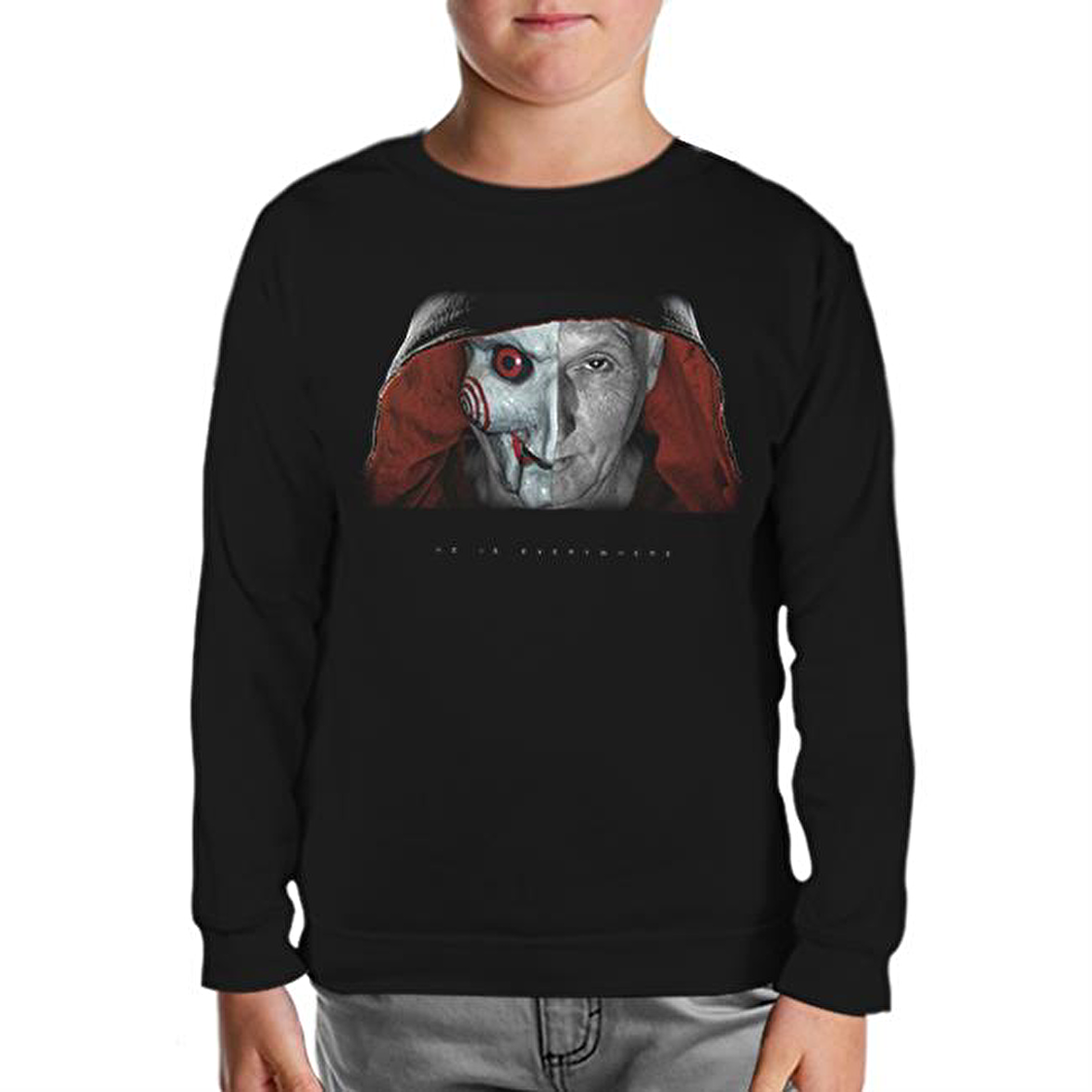 Jissaw - Everywhere Siyah Çocuk Sweatshirt