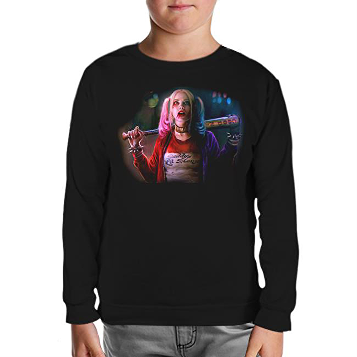 Suicide Squad - Daddy's Mons Siyah Çocuk Sweatshirt