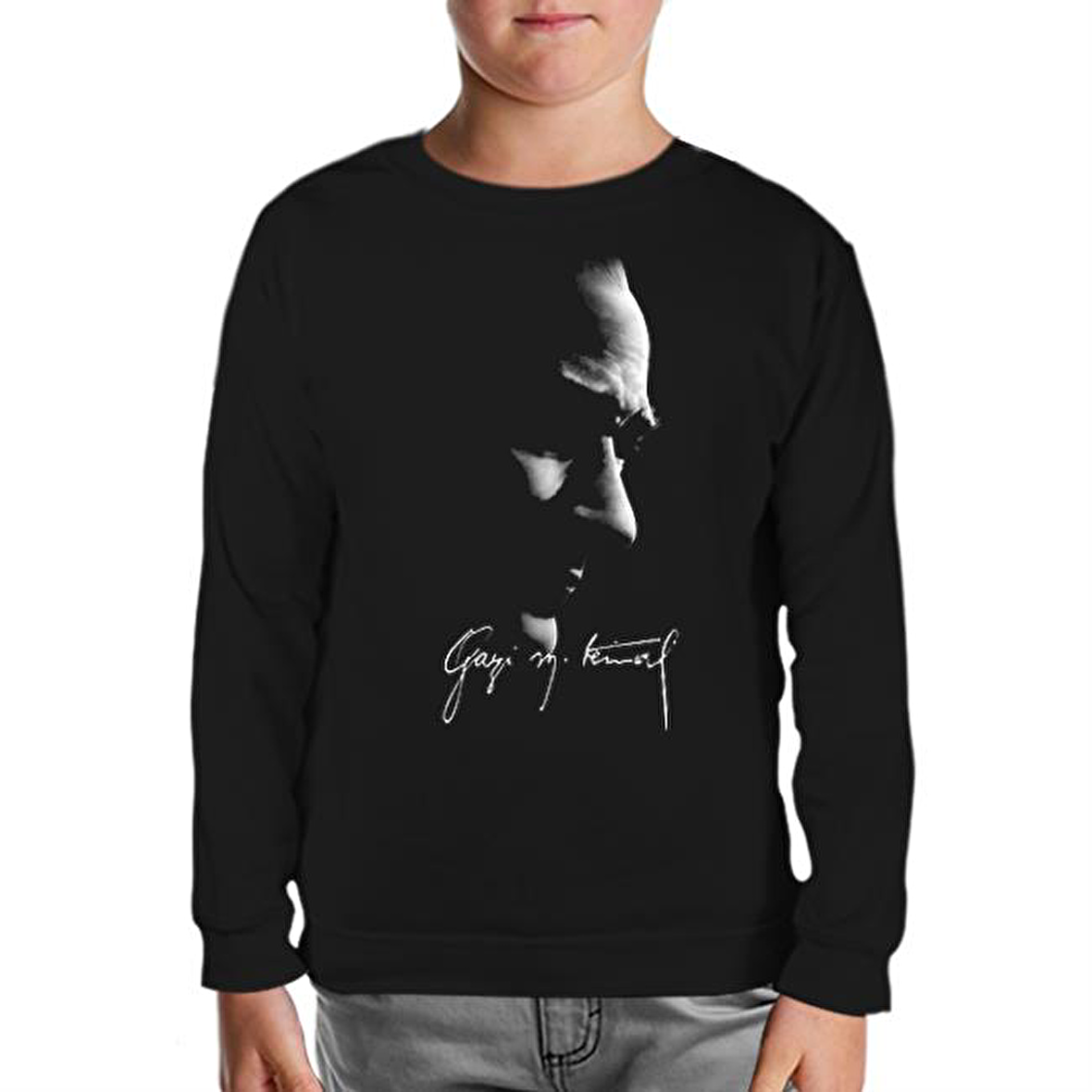 Atatürk - Gazi İmza Siyah Çocuk Sweatshirt