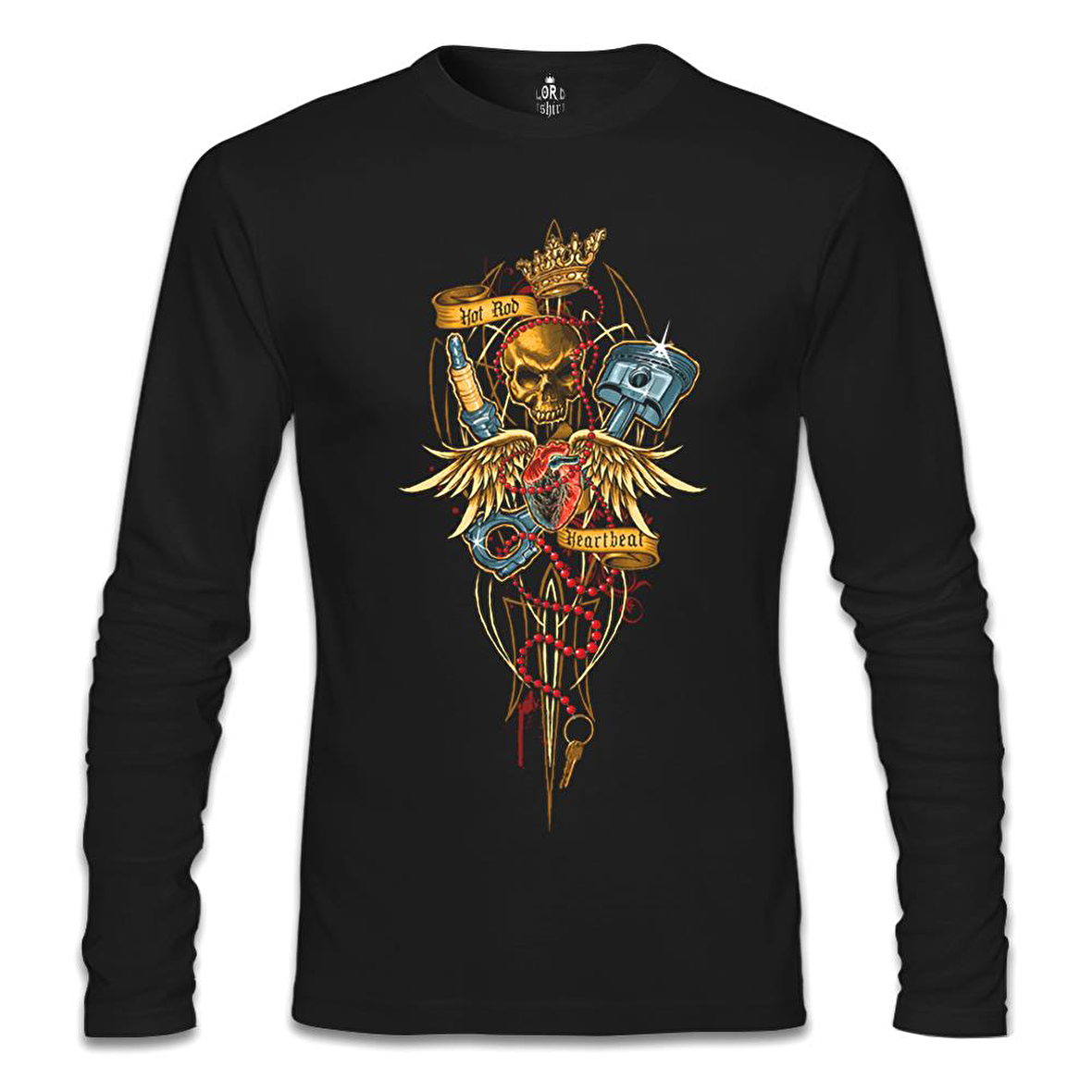 Motosiklet - Heartbeat Siyah Erkek Sweatshirt
