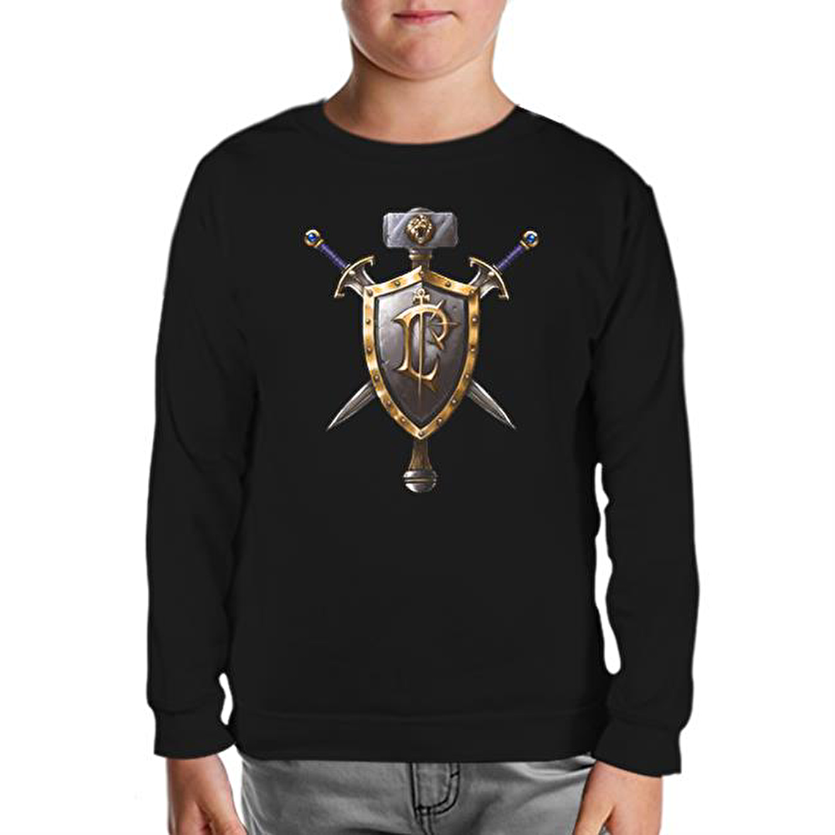 World of Warcraft - Human Siyah Çocuk Sweatshirt