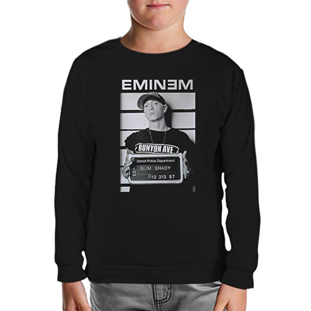 Eminem - Detroit Siyah Çocuk Sweatshirt