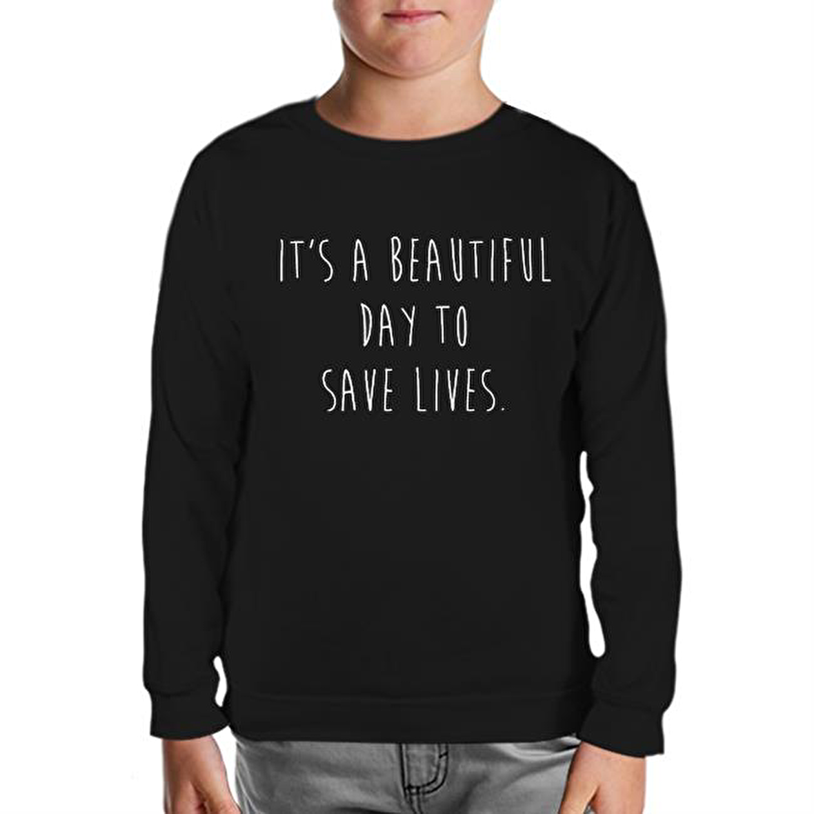 Grey's Anatomy - Save Lives Siyah Çocuk Sweatshirt