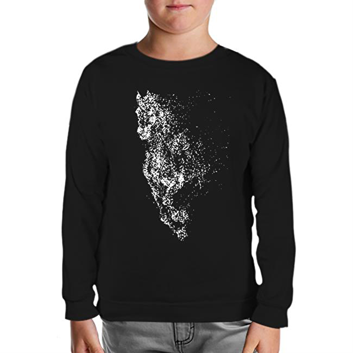 At 9 Siyah Çocuk Sweatshirt