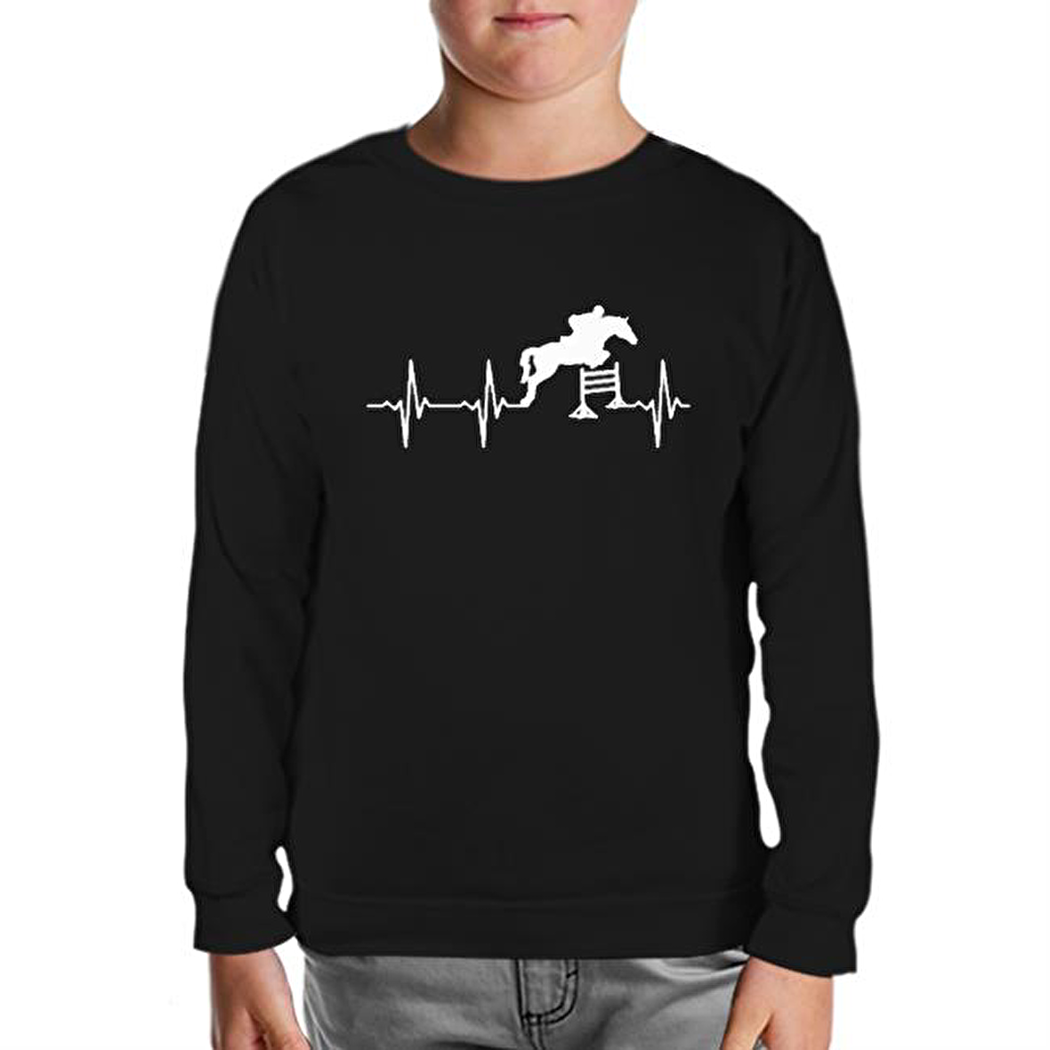 At 10 Siyah Çocuk Sweatshirt