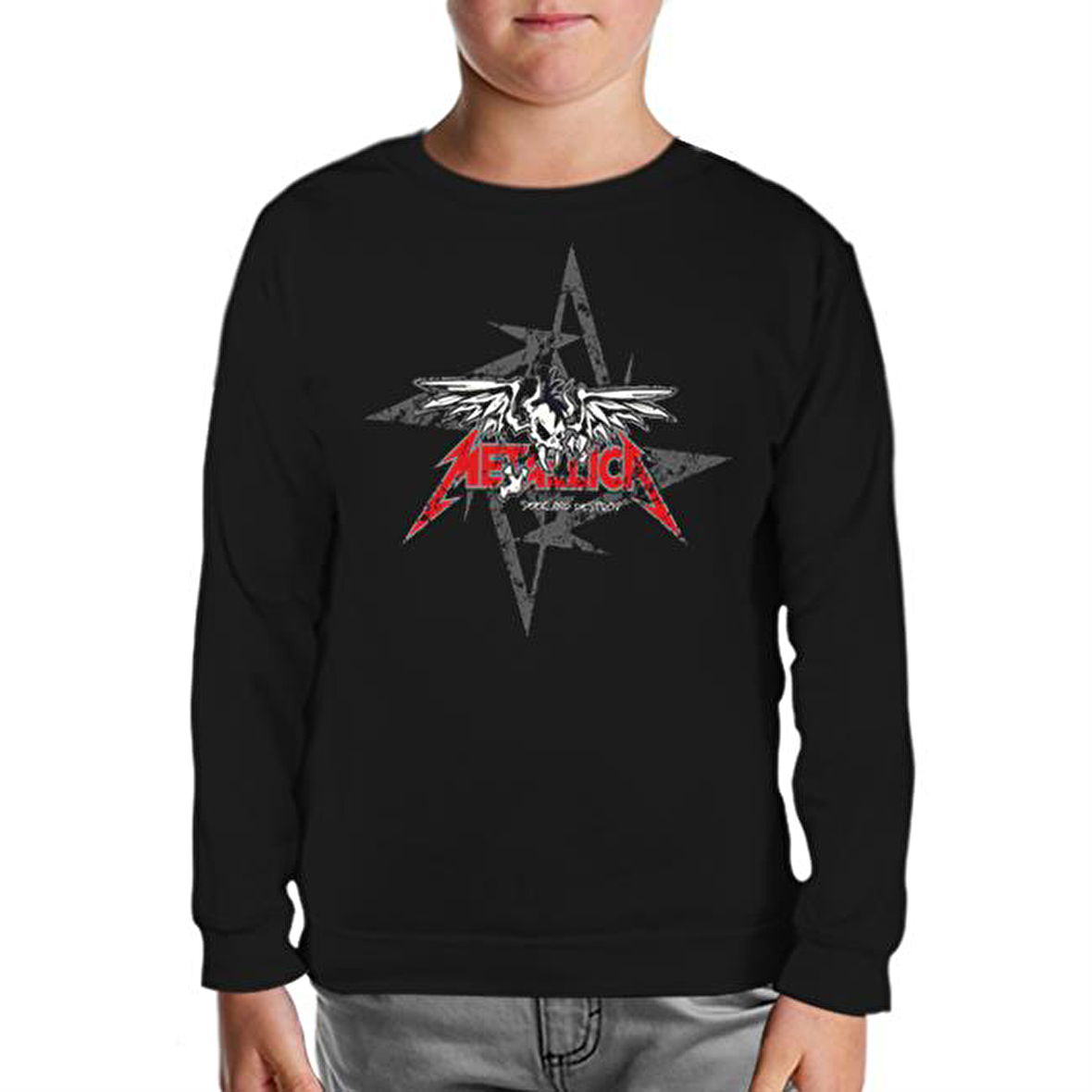 Metallica - Seek and Destroy Logo Siyah Çocuk Sweatshirt